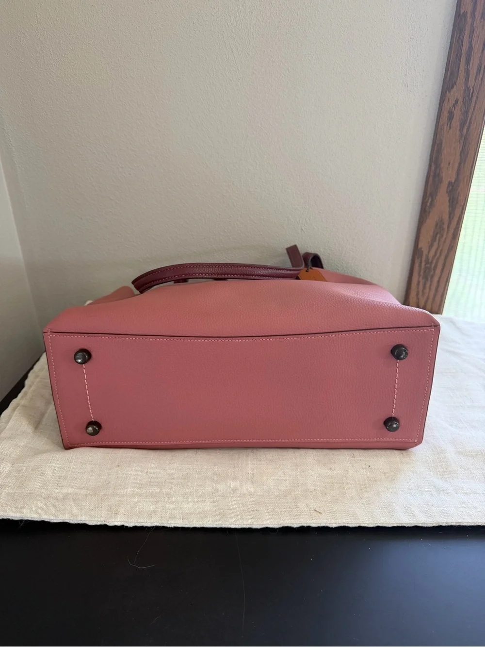Coach Willow Tote With Pink Colorblock Coated Canvas Leather